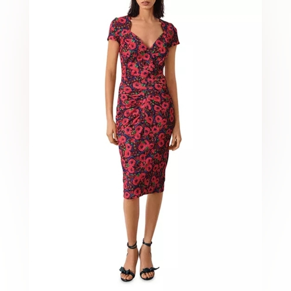 Ba&sh Creative Lab Diane Floral Print Dress Sz 1 US Sz Small 4